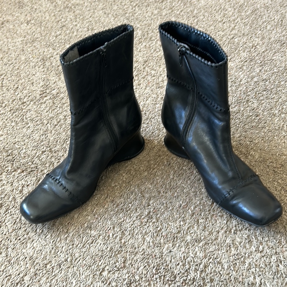 Patchwork Black Boots - image 5